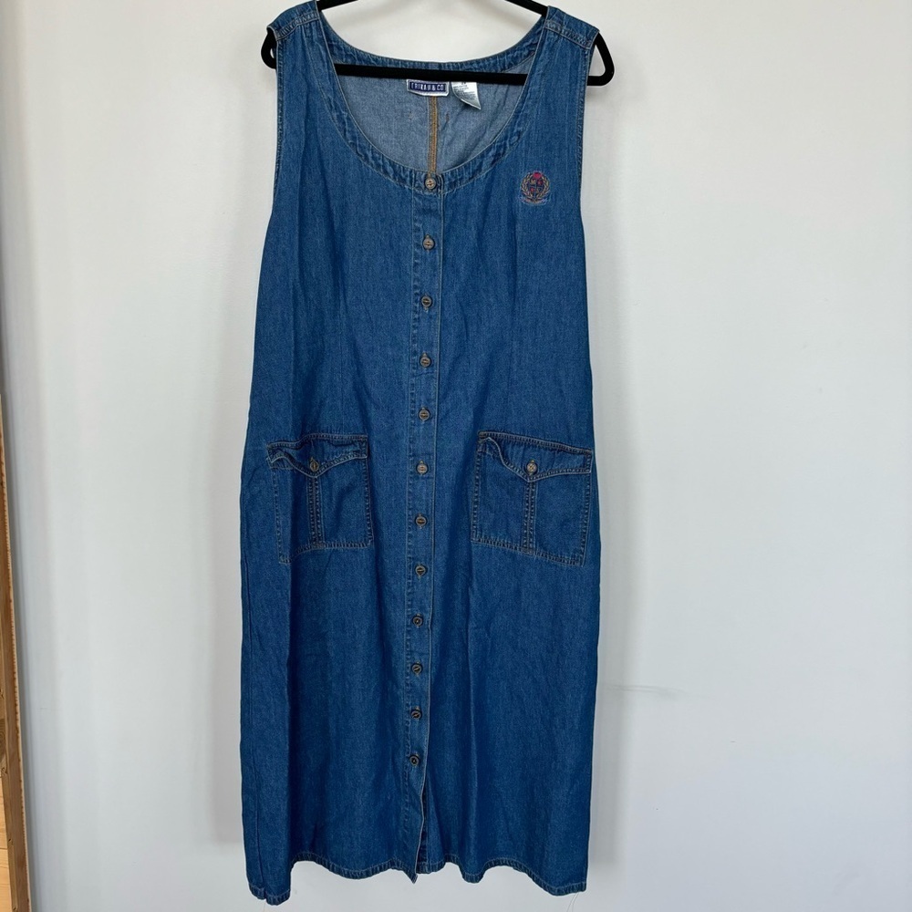 Erica II & Co. Cotton Denim Tank Button Front Dress Size 2X